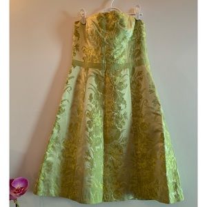 Ann Taylor Green Floral Midi Dress